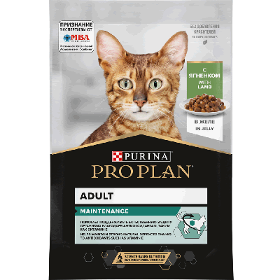 PRO PLAN® NUTRISAVOUR® ADULT для взрослых кошек, с ягненком в желе