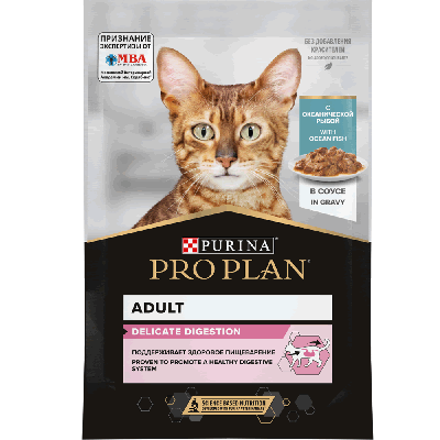 PRO PLAN® DELICATE для взрослых кошек с рыбой в соусе