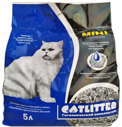 Наполнитель CATLITTER carbon MINI комкующийся 5 л