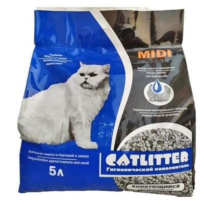 Catlitter Carbon Midi наполнитель комкующийся 5 литров